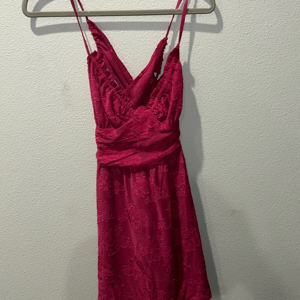Spaghetti strap corset back floral dress large never worn